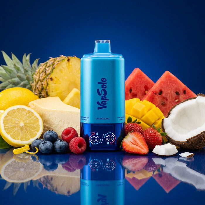 VapSolo 180K 6in1 Sixer – Cheesecake & Pineapple Lemon & Blueberry Sour Raspberry & Strawberry Mango & Lemon Lime & Watermelon Coconut 5%